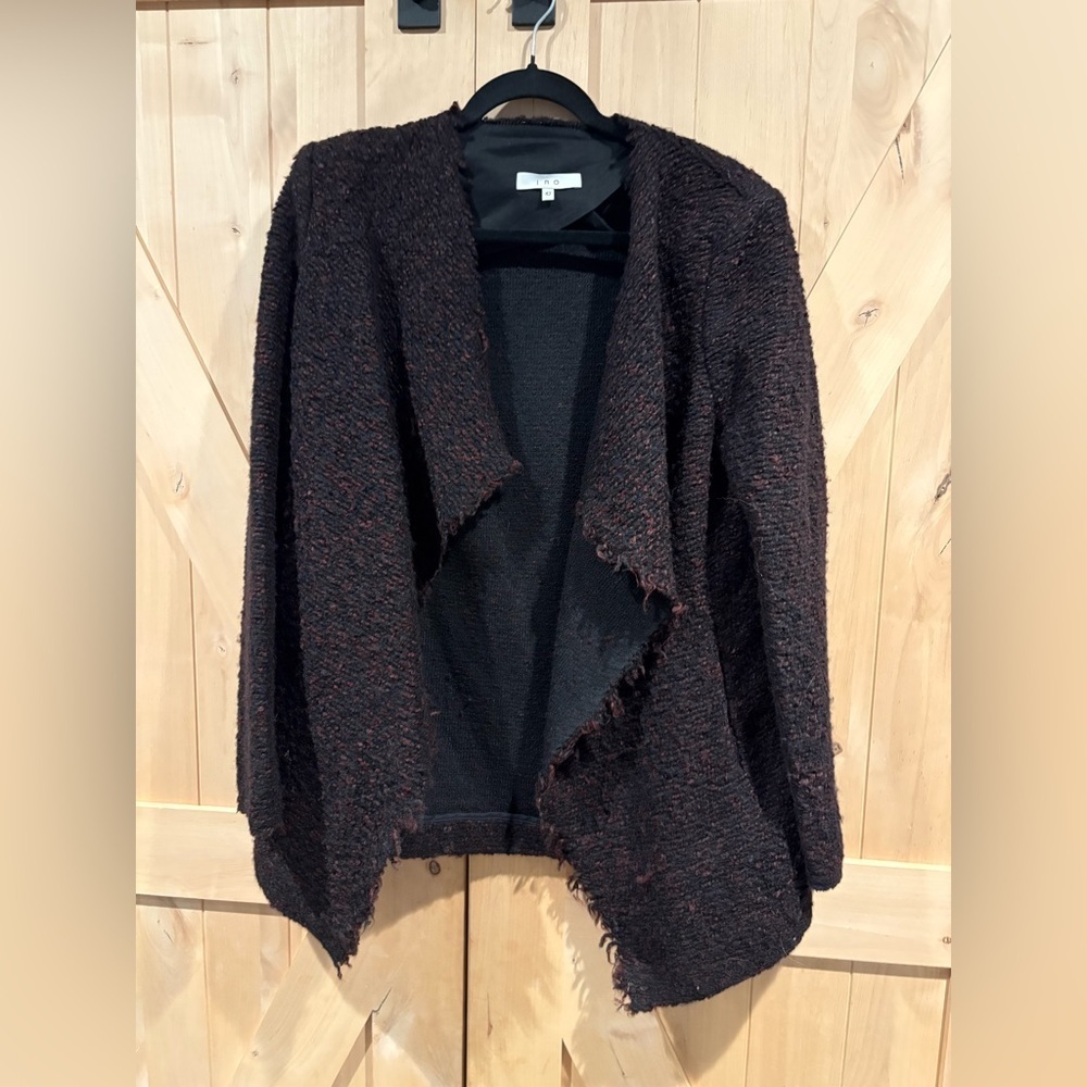 NWOT IRO Black and Brown Open Front Cardigan